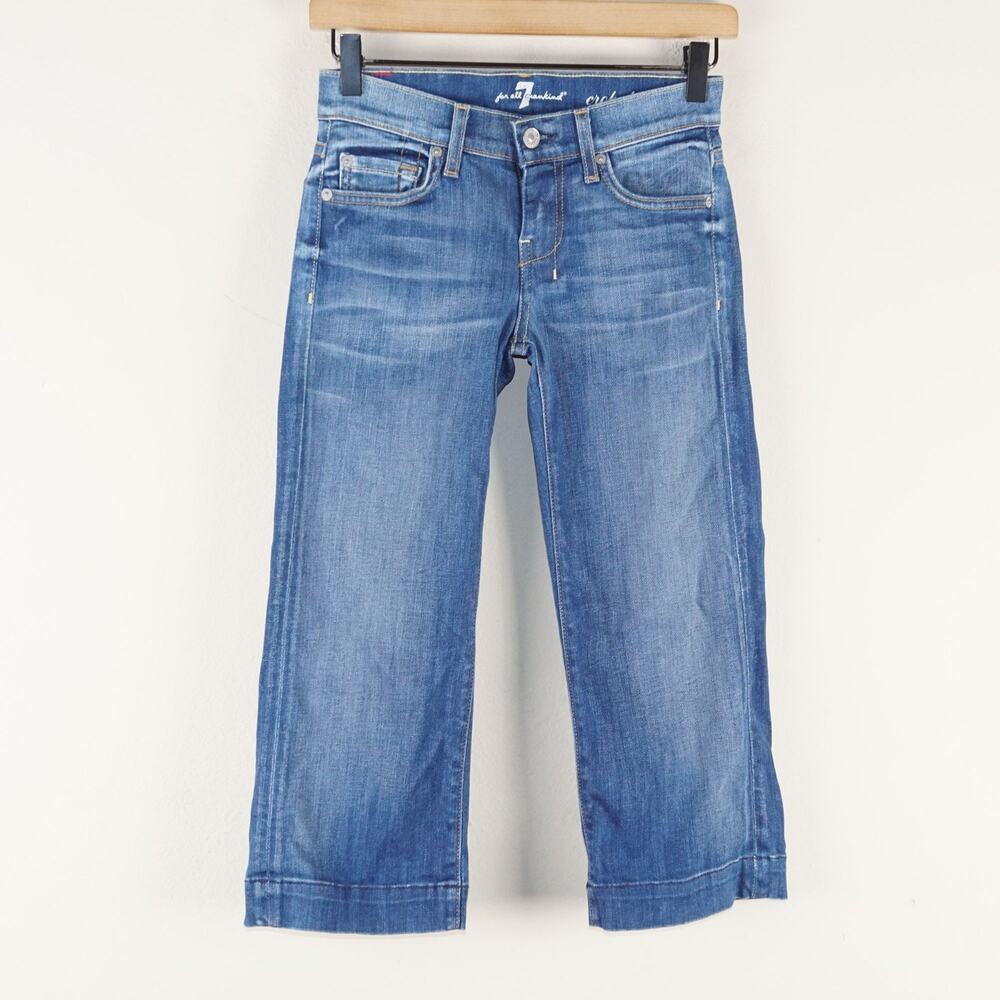 7 For All Mankind Blue Crop Dojo Jeans Womens Sz 24